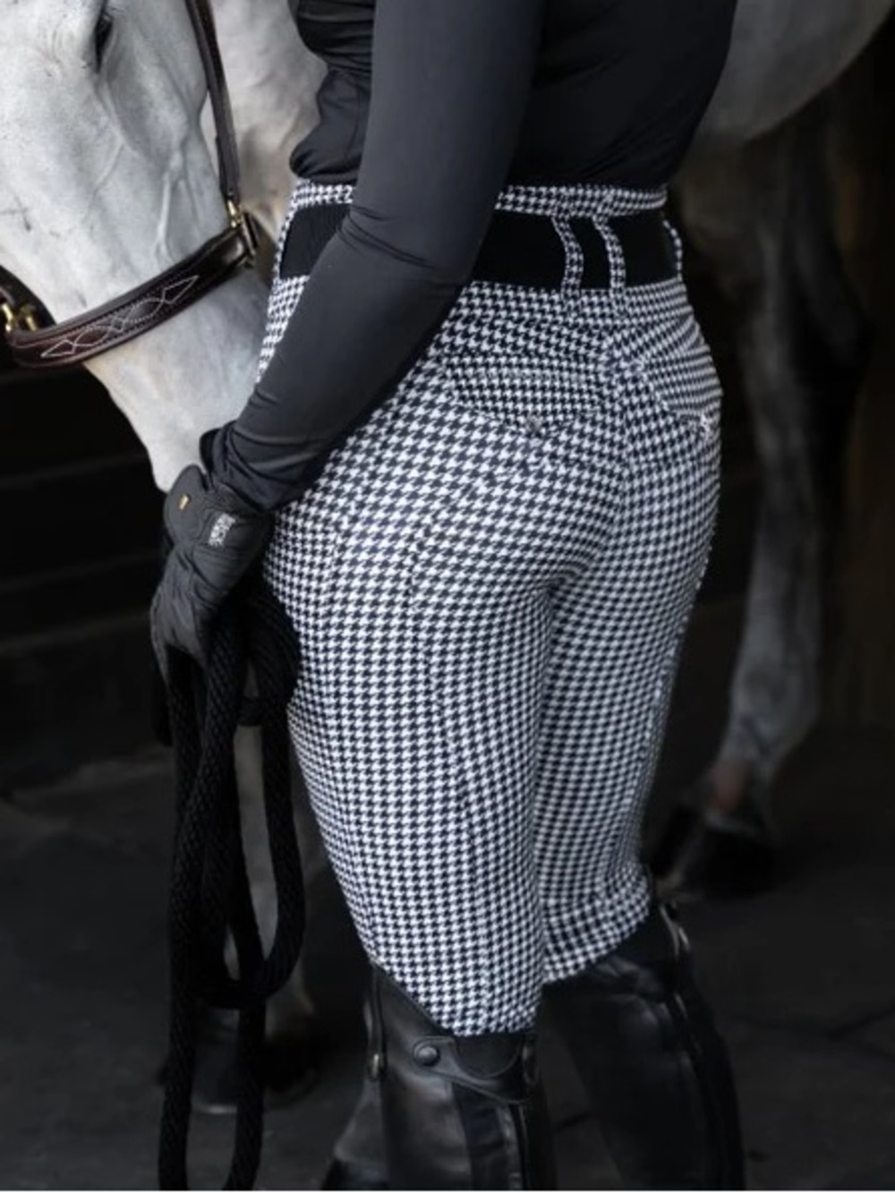 Houndstooth Full Seat Riding Breeches